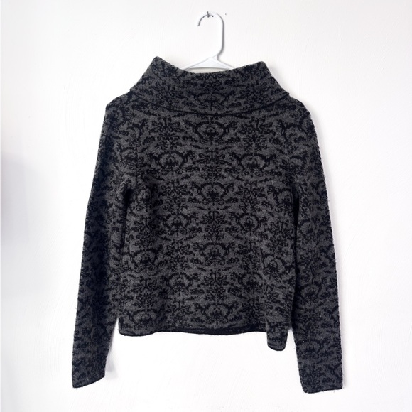 Ellen Tracy Wool Blend Floral Sweater With a Single Button Wrap Closure - Picture 6 of 6